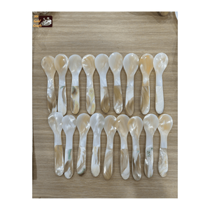 Cuillère à caviar en nacre naturelle, luxe, plaqué argent, miroir, vaisselle artisanale du Vietnam, cadeau d'affaires, cuillère de service décorative - Product Image 4