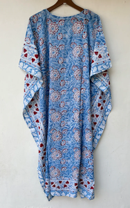 Vestido Kaftán sin Mangas de Algodón con Estampado Tropical Digital, Informal, de Verano, para Mujer, para la Playa, Islas del Pacífico Asiático - Product Image 2