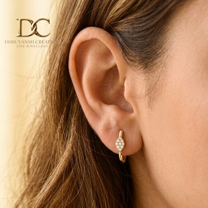 Exclusivos Pendientes de Aro Ovalados con Diamantes Cultivados en Laboratorio en Oro Amarillo Sólido de 14 Quilates, Certificados por IGI, Joyería Personalizada para Mujer - Product Image 6