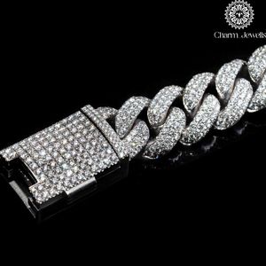 สร้อยคอ Charm_Jewells แบบ unisex ประดับเพชรโมอิสซาไนต์ทรงบริลเลียนท์คัท  โซ่แบบเชื่อมต่อ  เงินแท้ 925 ชุบทอง 14K  รับรองโดย IGI สไตล์ฮิปฮอปสุดหรู - Product Image 4