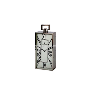 Luxury Silver Metal Lantern Style Table <b>Clock</b> Modern Decorative <b>Mantel</b> <b>Clock</b> for Home Office Hotel Living Room Elegant Decor - Product Image 2