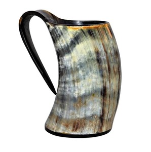 Mug en corne de buffle naturelle – Tasse artisanale pour bière et café de style viking, vaisselle rustique écologique - Product Image 6