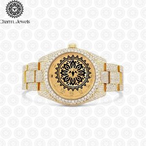 Charm Jewels Luxury <b>Watch</b> Stainless Steel Round Case 40mm Analog <b>Mechanical</b> Movement Auto Date Unisex Folding Clasp - Product Image 1