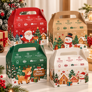 Wholesale Custom Logo <b>Christmas</b> Paper Gift <b>Boxes</b> with Handle for Retail Packaging - Product Image 1