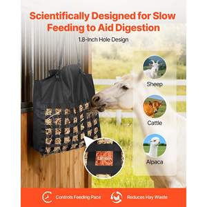 Bolsa de Heno para Caballos, Construcción de Nailon Premium, Revestimiento Impermeable de PVC, Correas de Suspensión Ajustables, Ganchos Metálicos, Cuidado de Caballos Lentos - Product Image 4