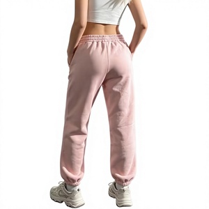 Women's Pink Hoodie Jogger Set Full Sleeve Regular Fit Casual Two Piece Tracksuit Solid Color Breathable Eco-Friendly Winter - Product Image 3
