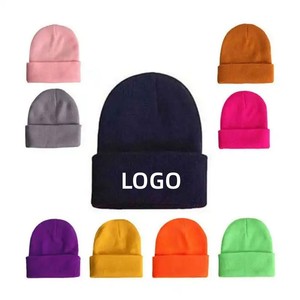 Unisex Acrylic Beanie Hat 56-58CM Casual Winter Warm <b>Cap</b> Custom Logo Available OEM Service - Product Image 1