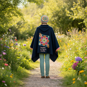 Poncho en crochet 100% coton avec motif floral, magnifique design floral - Product Image 3