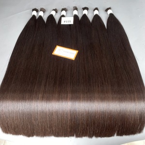 Extensiones de Cabello Humano Negro de un Solo Donante, Crudo y Sin Procesar, para Producción Rápida - Product Image 1