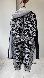 Oferta Especial: Conjunto Tradicional Pakistaní Salwar Kameez con Bordado Floral en el Cuello, Kurta, Traje de 3 Piezas en Blanco y Negro para Mujer, Farshi - Product Image 6