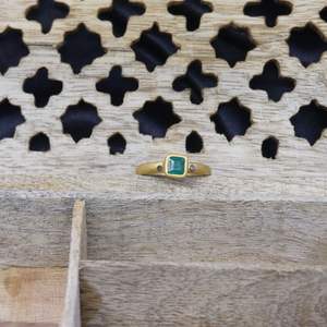 Pierre précieuse émeraude diamant multicolore classique traditionnelle, dernier modèle, cadeau de fiançailles et de mariage, plaqué or, argent sterling, unisexe, raffiné - Product Image 6