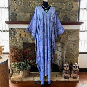 เดรสคาฟทันผ้าเรยอนย้อมสีแบบญี่ปุ่นไซส์ใหญ่ทรงหลวมสไตล์โบฮีเมียนสำหรับคลุมชุดว่ายน้ำชายหาด - Product Image 1