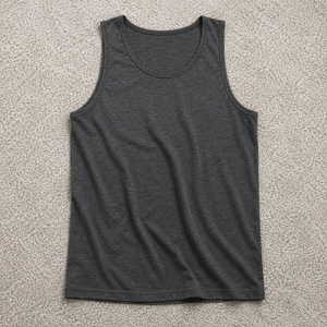 Camiseta Deportiva Minimalista Gris Carbón para Hombre, Camiseta sin Mangas para Entrenamiento, Ropa Deportiva Premium - Product Image 1