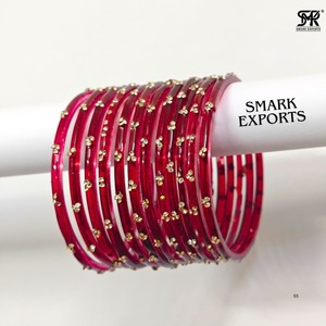 Luxury Kashmiri Glass <b>Bangles</b> Set 12-Piece Indian Traditional Ethnic Bridal Wedding Jewelry for Women - Product Image 5