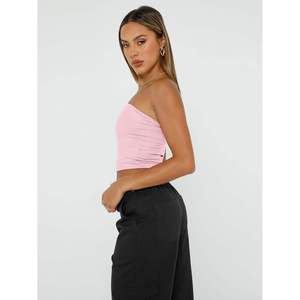 Fitted Tube <b>Top</b> for Women <b>Strapless</b> Crop <b>Top</b> Bandeau for Party Club Night Out Fashion Look Simple Women's Winter New Fashion - Product Image 6