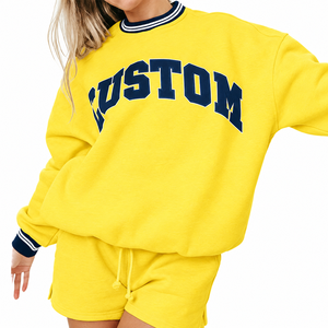 Sweat-shirt à col montant pour femme, qualité supérieure, nouveau design, motif uni, anti-boulochage, respirant, hiver, 100% coton molletonné, OEM/ODM - Product Image 1