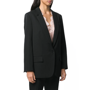 Blazer pour femmes sur mesure en gros, noir, manches longues, poches latérales, ouverture devant, design classique, nouveau design sororité, veste OEM pour femmes - Product Image 6