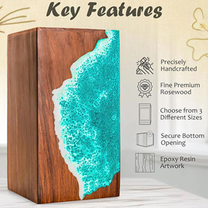 Walnut Wooden Funeral Urn for Adult Ashes <b>Memorial</b> Wooden Keepsake <b>Box</b> for Cremation Ashes by AYAANS - Product Image 3