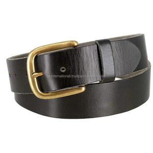 Cinturón de Cuero Genuino para Hombre, Estilo Retro Lavado, Hebilla de Cobre Puro, para Jeans Casuales - Product Image 4