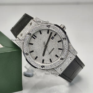 Reloj de Pulsera de Acero Inoxidable y Caucho para Hombre, Estilo Hip Hop, de Lujo, Antiguo, de Alta Calidad, con Movimiento Automático Exclusivo, Cristal Analógico y Moissanita - Product Image 1