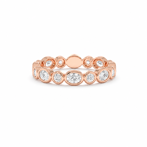 Anillo de Eternidad Completo con Diamantes Cultivados en Laboratorio, Bisel Ovalado y Redondo de Oro Sólido Clásico de 14K/18K, Joyería de Boda al por Mayor - Product Image 1