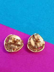 Gold plated triangle <b>earrings</b> White polki stone <b>earrings</b> Party wear luxury <b>earrings</b> <b>Fine</b> <b>stud</b> <b>earrings</b> gift Drop <b>Stud</b> <b>Earrings</b> . - Product Image 2