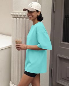 Vêtements décontractés pour femmes, streetwear, manches longues, col rond, épaules tombantes, tissu jersey doux en spandex/polyester, séchage rapide, écologique - Product Image 4