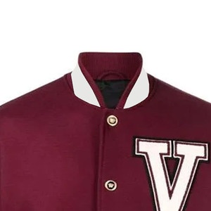 Chaqueta Varsity para Mujer con Cuello Alto, Parches de Color en Contraste, Bordado, Cierre con Botones y Manga Larga, MOQ Bajo - Product Image 3