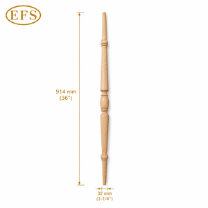 Rampe d'escalier moderne en bois EFS de 36 pouces avec poteau d'extrémité en chêne massif pour appartement, villa, hôtel et balcon - Product Image 1