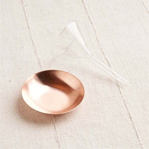En gros, Cendrier moderne en cuivre avec entonnoir en verre transparent, Plateau à encens en métal, Ensemble de qualité laboratoire pour huiles essentielles - Product Image 1
