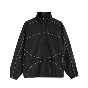 Windbreaker Track <b>Jacket</b> Streetwear Custom <b>Men</b> Outdoor Waterproof Sports Nylon Reflective Design Active Jersey Sport Stripes Oem - Product Image 1