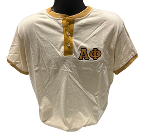 Camisa Universitaria Personalizada Alpha Phi Fraternity para Hombre, 200 Gramos, Patrón Sólido Bordado, 100% Algodón Transpirable, Estilo Hip Hop - Product Image 1