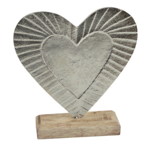 Triple Heart With Wooden Base Best Christmas Supplies Creative Ornaments for Home Table Desk Indoor <b>Decor</b> Trendy Sculptures - Product Image 6