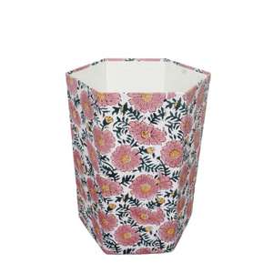 Cubo de papel decorativo hecho a mano con tapa abierta, impreso en PP, con envoltura de cartón y tela 100% algodón. - Product Image 1