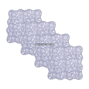 Amazing Hot Sale Durable Using Soft Handmade 100% Cotton Modern Unique Design Scallop <b>Napkins</b> for Airplane Use - Product Image 1