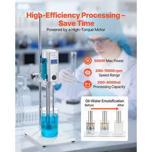 Homogeneizador de Laboratorio de Alta Velocidad de 500 W, Máquina Dispersora de 200-11000 RPM, Pantalla Digital de Alto Cizallamiento, Mezclador de Emulsión de Laboratorio - Product Image 2