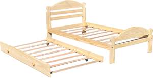 Cama individual de pino macizo, marco de cama individual nido, listones de madera dura de aspecto tradicional sin terminar para niños y niñas, dormitorio, camas de madera - Product Image 2
