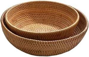 HIGH QUALITY Vietnam Manufacturer Handwoven Natural Rattan Tray Set Eco-Friendly Round Rectangular Serving <b>Basket</b> - Product Image 2