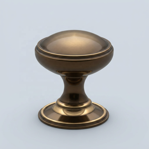 Bouton de meuble rond design, style décoratif, nickel poli, design moderne, pour la maison, le bureau, le salon, les commodes et les portes de placards - Product Image 3