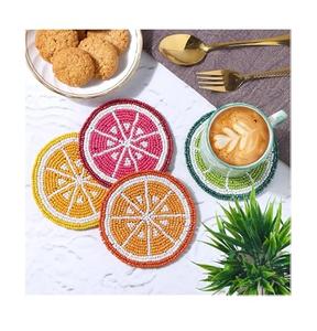 Posavasos con Cuentas de Diseño Lamon, Posavasos Bordados de Alta Calidad, Producto Más Vendido, Posavasos Decorativos Bordados para Mesa - Product Image 1