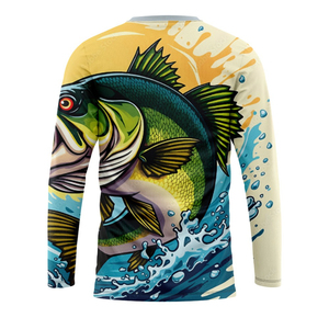 Camisa de Pesca de Manga Larga para Hombre, Diseño de Barco Marlin con Estampado por Sublimación, UPF 50, Anti-UV, 100% Poliéster, Secado Rápido, Ropa para Exteriores - Product Image 4