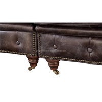 Ensemble de canapé multi-places en cuir Chesterfield 2025 abordable moderne Mobilier de salon Ensemble de canapé en cuir véritable Mobilier d'hôtel