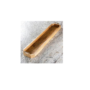 Premium Finish Perfect for Wedding Dining and Restaurant Tabletop Elegant Wooden Food Serving Tray with <b>Aluminium</b> Handle - Product Image 1