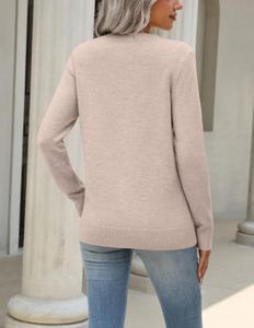 Cardigan en tricot pour femme à col rabattu, boutons, fleurs et perles, manches longues, couleur unie, anti-boulochage, décontracté, pour l'hiver, 100% - Product Image 1