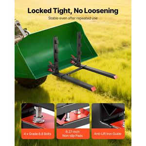 Forche per Trattore Resistenti da 1800 kg, Lunghezza Totale 152 cm, Forche per Pallet a Morsetto con Barra Anti-Ribaltamento, Accessori Regolabili per Carrelli Elevatori - Product Image 3