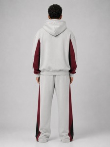 Ensemble de survêtement oversize : sweat à capuche et pantalon de jogging assorti en mélange de coton pour homme – Style décontracté, streetwear, idéal pour la gym et l'entraînement, coupe décontractée et douce - Product Image 6