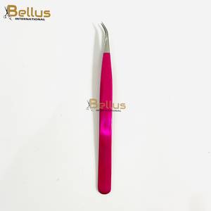 Pinzas para Pestañas Bellus International Professional, 2 Piezas, Color Rosa Púrpura, Punta de Fibra Suave, Agarre Perfecto, Volumen, 45 Pestañas - Product Image 2
