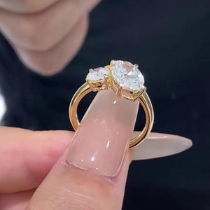 New Design Oval & 2.00ct Lab Grown Minimalist Engagement <b>Ring</b> 14K Yellow <b>Gold</b> Bezel <b>Set</b> IGI Certified Diamond Promise <b>Ring</b> - Product Image 3
