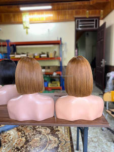 วิกผมแท้แบบปิดหน้าผาก 2x6 นิ้ว ความยาว 8 นิ้ว สีน้ำตาล ทรงบ๊อบสั้นตรง ทำจากผมแท้บริสุทธิ์ 100% - Product Image 4