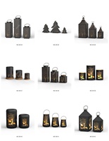 Metall-Hängelaterne Schwarz Rustikal Handgefertigt Hitzebeständig Wasserdicht Umweltfreundlich Weihnachts- und Osterdekoration für Haus, Garten und Wald